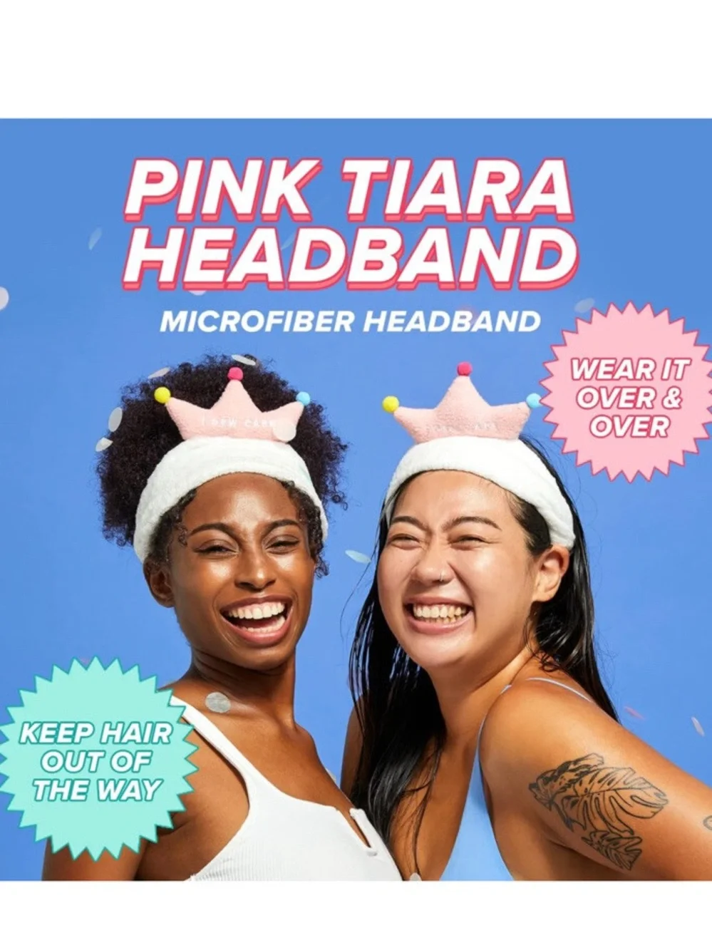 I Dew Care NIB Pink Tiara Headband Skincare Purpose Limited Edition Korean Brand